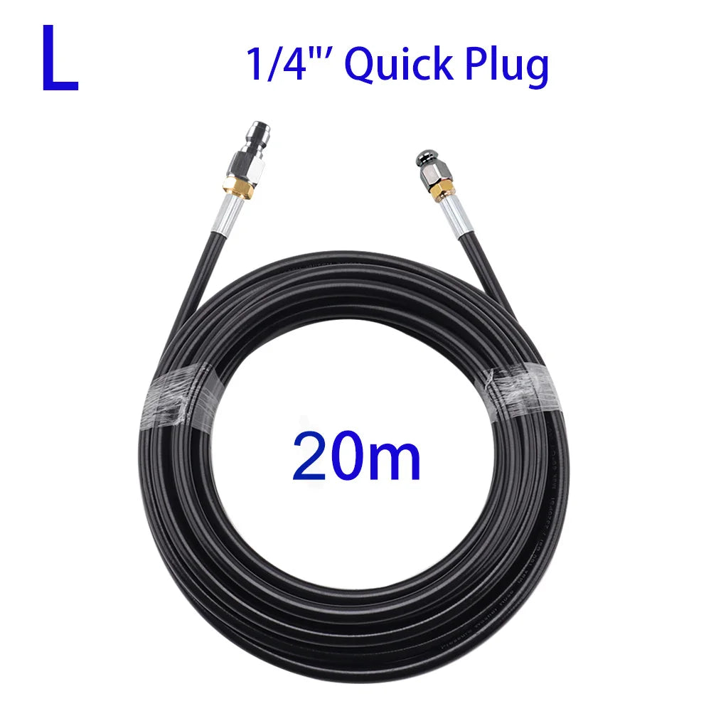 20m Sewer Drain Water Cleaning Hose Sewage Pipe Blockage Clogging hose Cord Nozzle for Karcher Bosch High Pressure Jet Washer