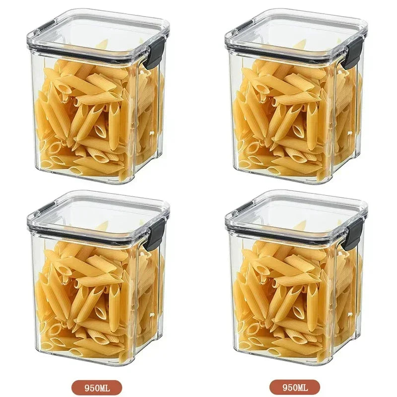 2/4PCS Sealed Jars Sets Stackable Kitchen Grain Srorage Sealed Containers Fridge Fresh Keep Boxes Seasoning Set Multigrain Tank
