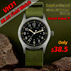 Militado Ml05 Vintage Field Watch VH31 Sweep Second Quartz Movement Sapphire Crystal High Clear AR Coating Luminous 38Mm Watches