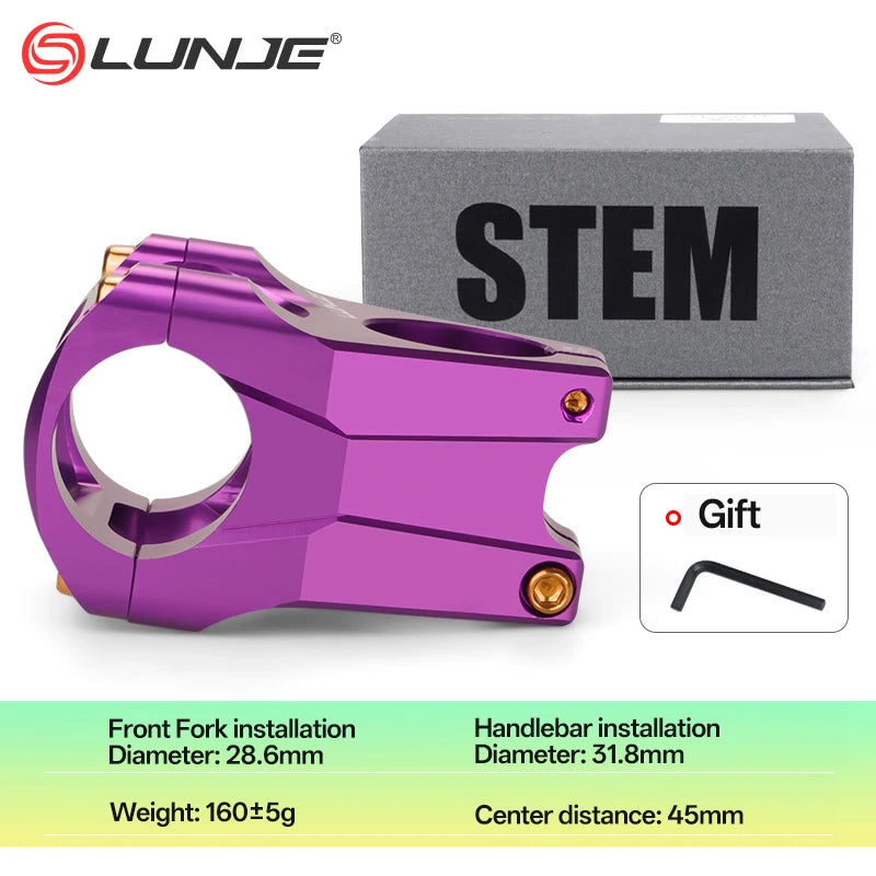 Mountain Bike Power Stem 35 45MM CNC Short Handlebar Bridge Aluminum Alloy 0 Degrees Hollow Road Bike Power 31.8 Mtb Stem