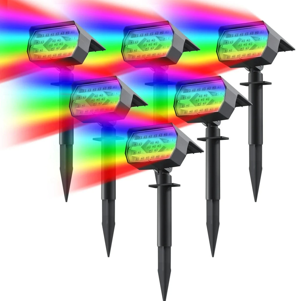 29 LED RGB Solar Spotlight Outdoor Landscape Light, IP67 Waterproof, 7 Color, 1pc
