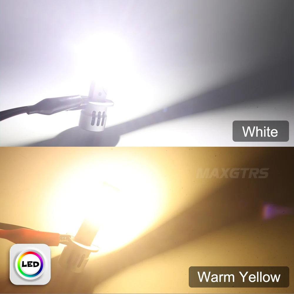 MAXGTRS 2Pcs 20000LM H1 Turbo LED Canbus Headlight Bulb High Power with Fan H1 Bulbs Lamp for Car 6500K White Super Bright 12V