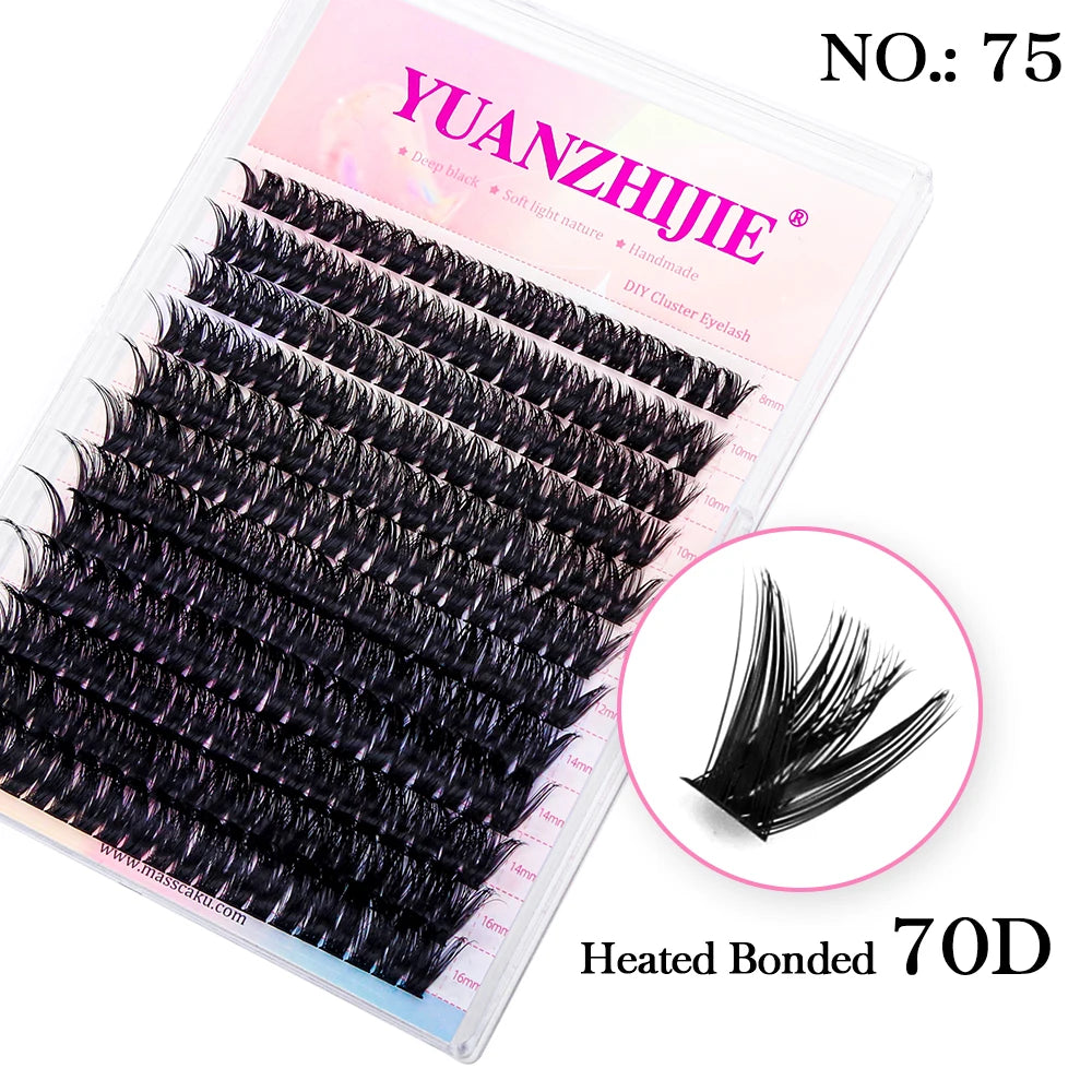 YUANZHIJIE Individual Eyelashes Makeup Cilios Cluster Eyelash Extension Wispy C/D Curling Volume Black Soft False Eyelash Makeup