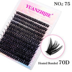 YUANZHIJIE Individual Eyelashes Makeup Cilios Cluster Eyelash Extension Wispy C/D Curling Volume Black Soft False Eyelash Makeup