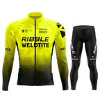 2026 Spring Cycling Jersey Set Ropa Ciclismo Orange Bicycle MTB Clothing Road Bike Suit Men Long Sleeve Bicicleta Bib Pants Set