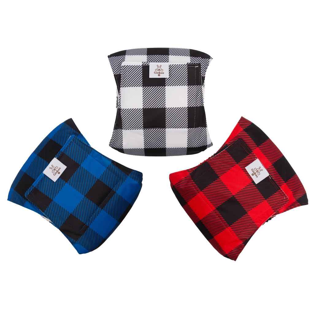 (3pcs per pack) CuteBone Reusable Male Dog Diapers Washable Dog Belly Bands for Male Dogs Wraps Doggie Diapers