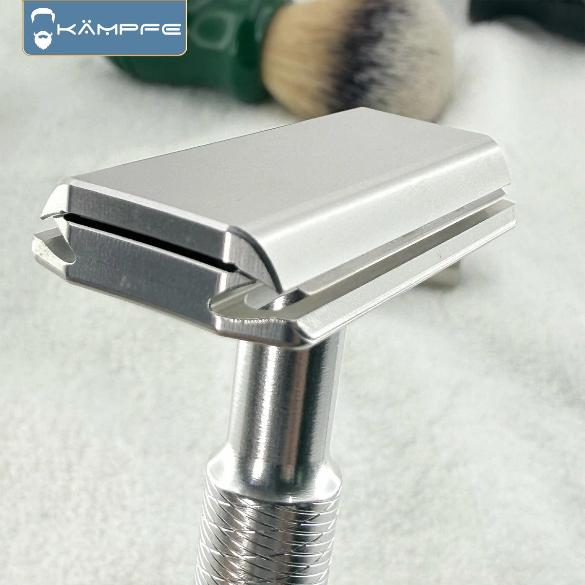 Kampfe CNC machined safety razor shaver with 5 blades, A85, black/grey/silver