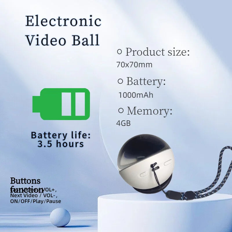 3D Video Memory Ball 4GB Video Player 1000mAh Crystal Ball Lamp Resolution 480×480 DIY Memory Art Glass Ball for Gift