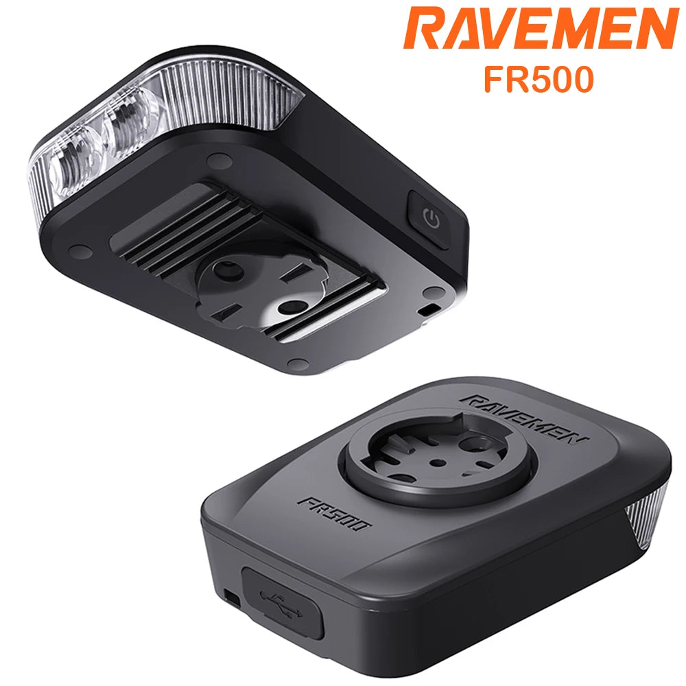 RAVEMEN FR500 Bike Headlight For Garmin Wahoo XOSS IGPSPORT Magene GPS Rechargeable Bike Light Daytime Safety Night illumination