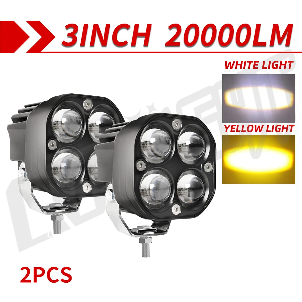 CO LIGHT 3inch Led Work Spotlights 24V 12V Headlights for Motorcycles Flood Led Bar Fog Light DRL for Car Truck 4x4 Off Road ATV