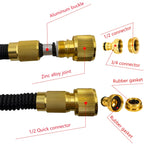Expandable Garden Hose with Spray Gun, Black, 1/2 in, 25-100ft Options