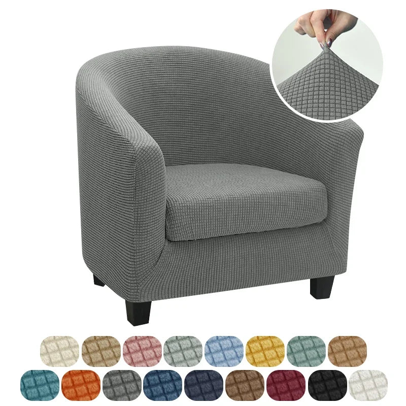 Jacquard Club Tub Chair Cover Stretch Accent Armchair Slipcover Cushion Cover Elastic Single Sofa Slipcovers for Living Room