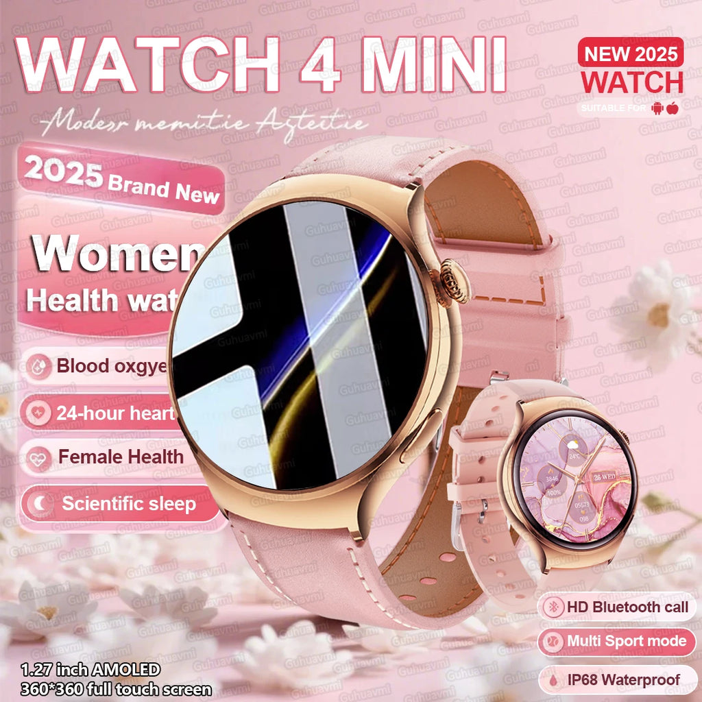 2026New GPS NFC Bluetooth Call Smartwatch Women Watch 4 mini Sport Track Heart Rate Pressure Monitoring Health Smartwatch Ladies