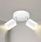 Modern LED Ceiling Light - 350° Rotatable Dual GU10 Wall Light, Black (Energy-Saving) for Hallway, Living Room, Bedroom, Kitchen