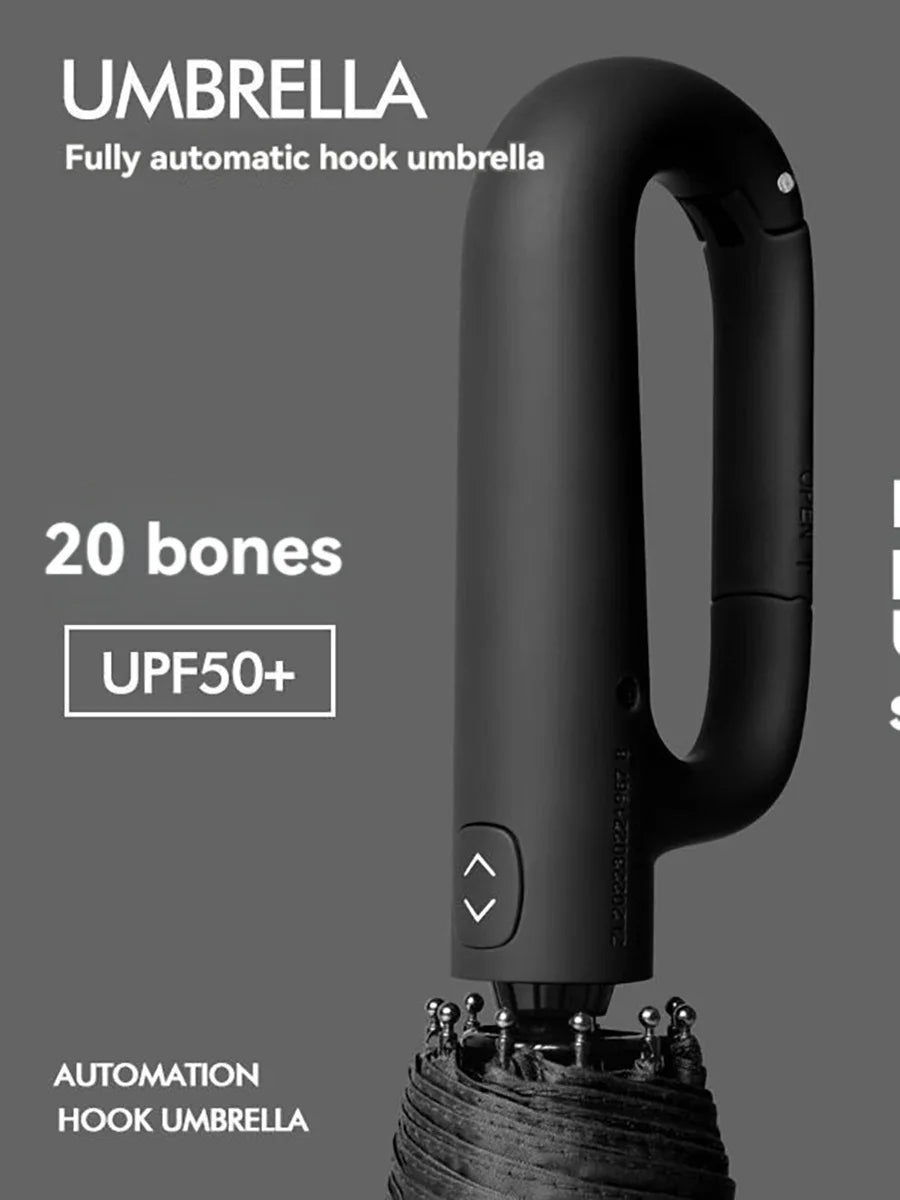 Fully Automatic Umbrella for Men And Women with Ring Buckle Design Large Rib Strong Sunshade Double Umbrella Folding Compact