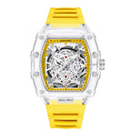 UTHAI BK134 Fashionable Men watch barrel shaped transparent waterproof quartz watch sports clock gift watches for man