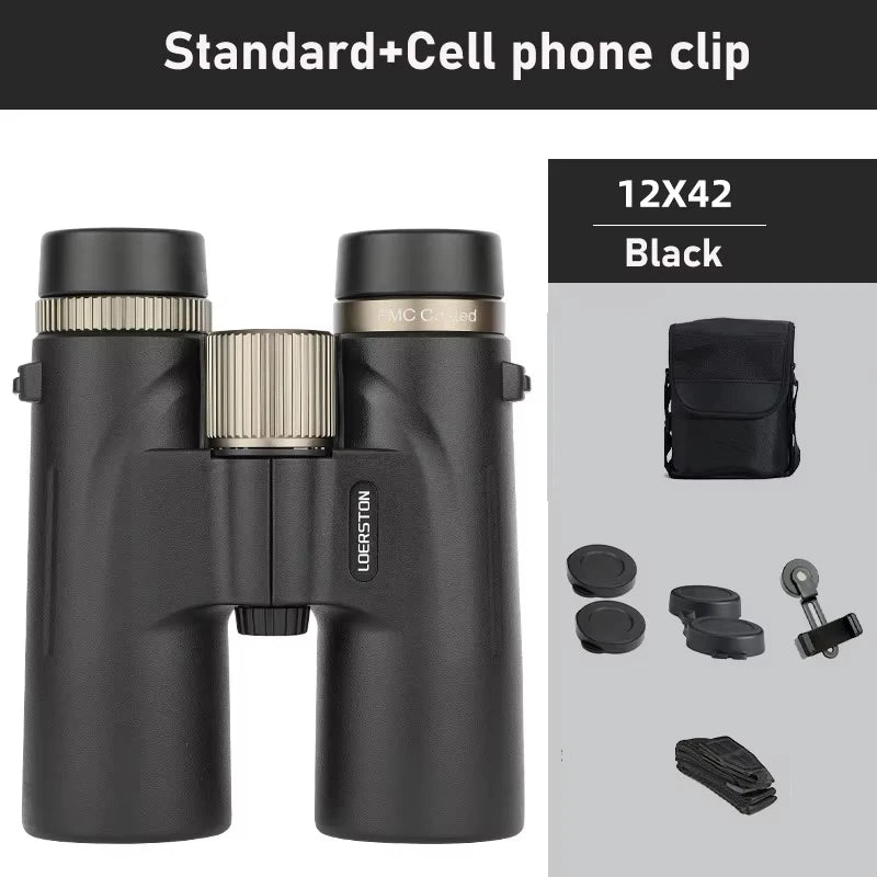 Telescope 12x42 HD Professional Binoculars with ED Lens BAK4 Prism Waterproof for Birdwatching Hunting Camping Travel Outdoor