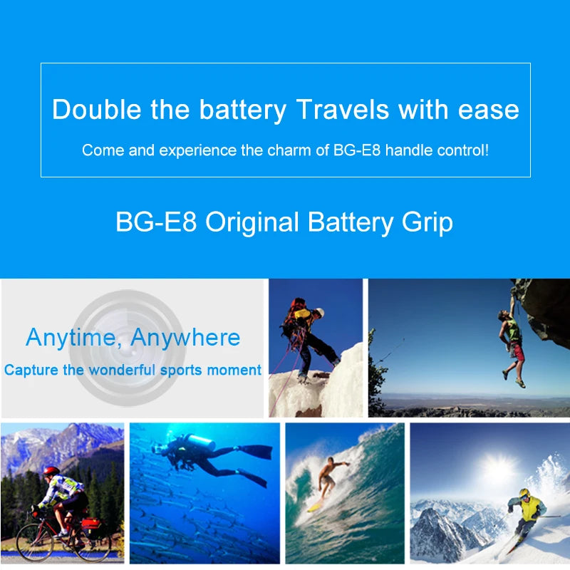 BG-550D BG-E8 Vertical Battery Grip for Canon EOS 550D 600D 650D 700D Rebel T2i T3i T4i T5i Anti-slip Stable Shooting