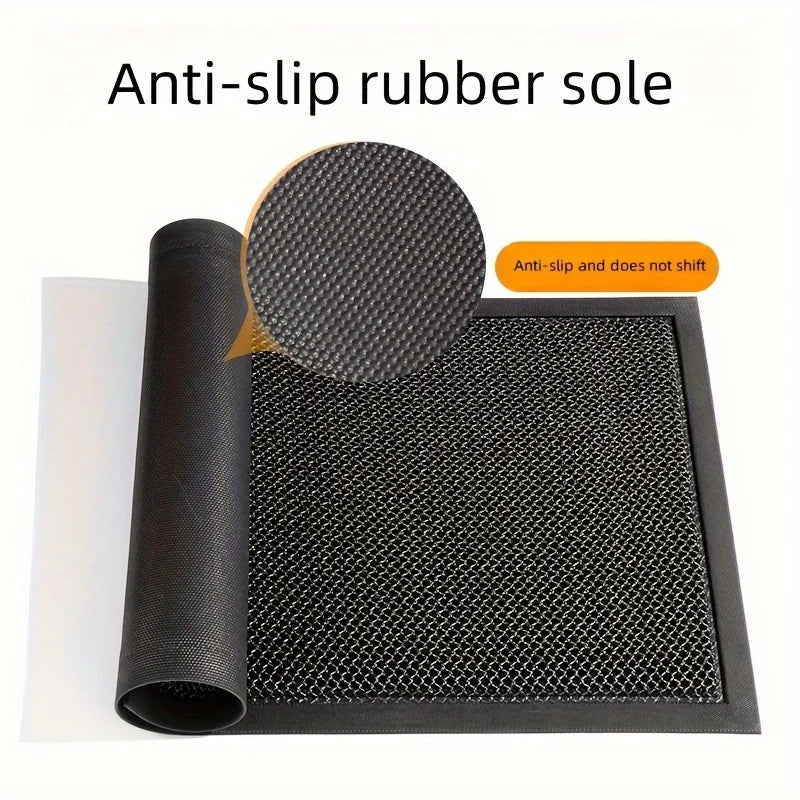 PVC Rubber Doormat Non-Slip Water-Resistant Elastic Mesh Welcome Mat for Indoor and Outdoor Use Easy To Clean Hand Wash Only