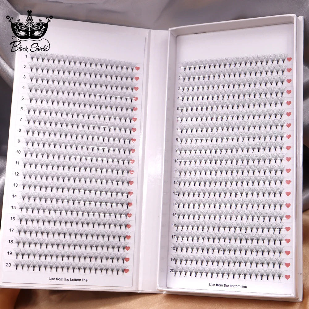 XXL Mega Trays Handmade Eyelash Premade Narrow Volume Fan Ultra Dark Pointy Base Promade Fans Eyelash Extensions Supplies