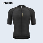 INBIKE Men's Cycling Jersey Short Sleeve Breathable Mesh Summer Bike Shirt, Black/Green/Grey, EU S-XXL