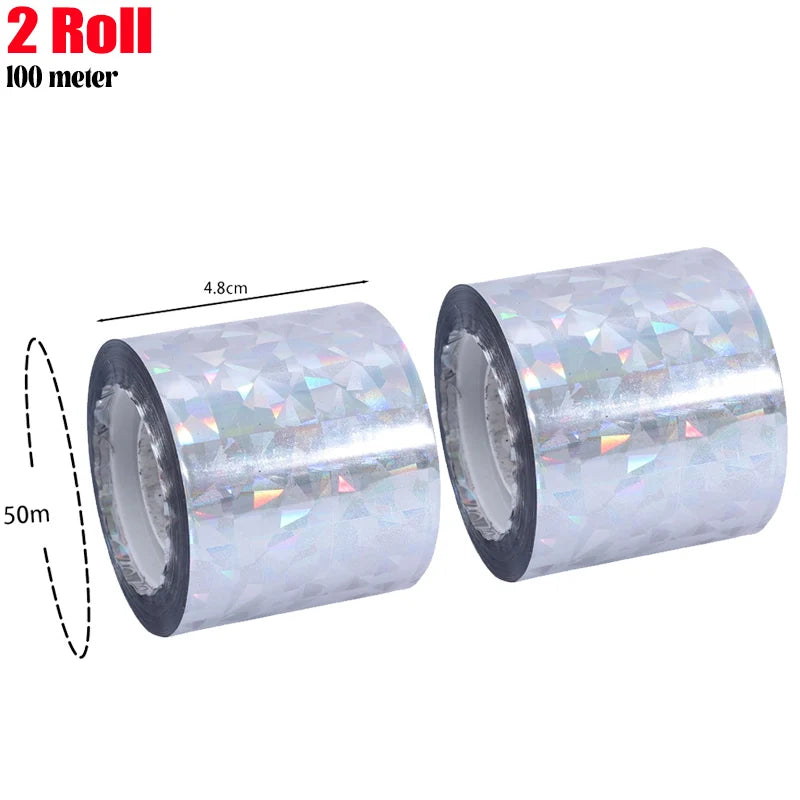 Bird Reflective Tape Repellent Pigeons Away Ribbon Anti Bird Laser Flash Tape Double Sided Garden Orchard Bird-proof Scare Tapes