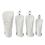Golf Headcover Golf Wood Cover PU Leather Golf Club Covers For Driver Fairway Hybrid Waterproof Protector Set Golf Accessories