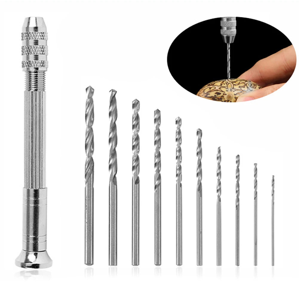 1/11pcs 0.3-3.2mm Mini Micro Hand Drill Woodworking Drilling Tools For Models Hobby Jewelers Drilling Rotary Tool DIY