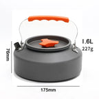 0.8L/1.1L/1.2L/1.6L/2L/2.5L Aluminum alloy Portable Outdoor Camping Coffee and Tea Kettle for Hiking Fishing Picnic and Cooking