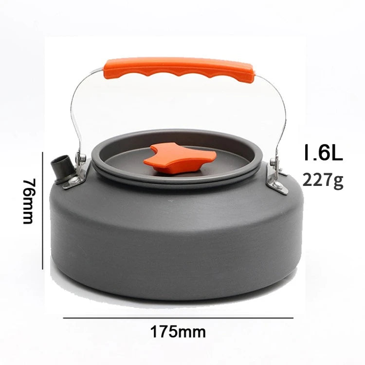 0.8L/1.1L/1.2L/1.6L/2L/2.5L Aluminum alloy Portable Outdoor Camping Coffee and Tea Kettle for Hiking Fishing Picnic and Cooking