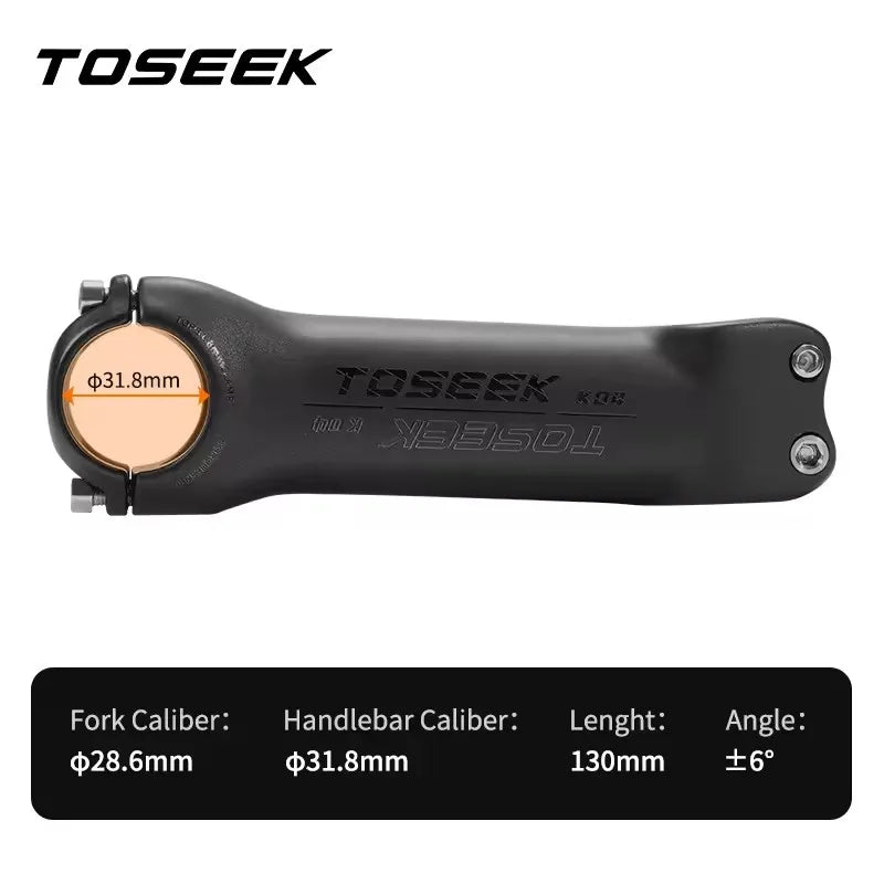 TOSEEK K04 Black Matte Carbon Fibre Stem MTB Bike Road Mountain Bicycle Stem 31.8mm Handlebar Stems 70/80/90/100/110/120/130mm