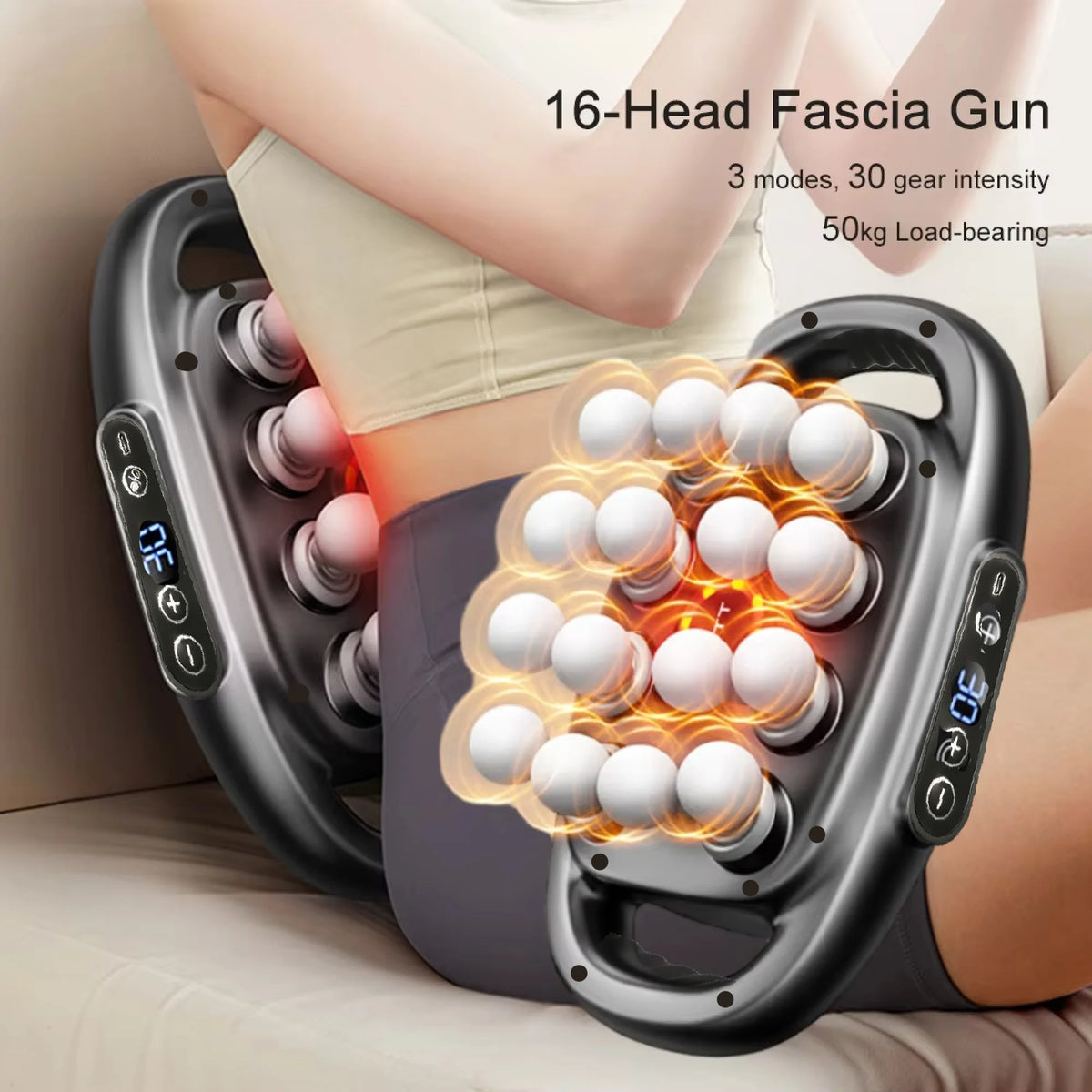 Massager Gun Set Deep Tissue Body Fitness Muscle Electric Relax Massager for Back Shoulders Legs Foot 16 Heads