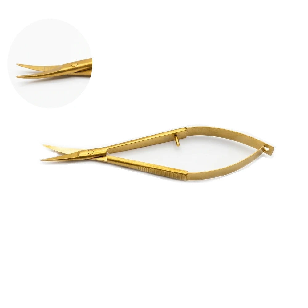 1pc Professional Eyebrow Scissors, Stainless Steel Spring Action Facial Hair Trimmer Cuticle Nipper Ergonomic Beauty Tool