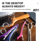 Barber Clipper Organizer Tray, Salon Hair Trimmer Holder with Comb Slots, Desktop Electric Hair Clipper Storage Keeper for Hairc