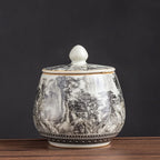 160ML Ru Kiln Landscape Porcelain Gaiwan Set For Tea Tureen Teaware Cup Chinese Yellow Ceramic Opening Tea Bowls Tea Ceremony