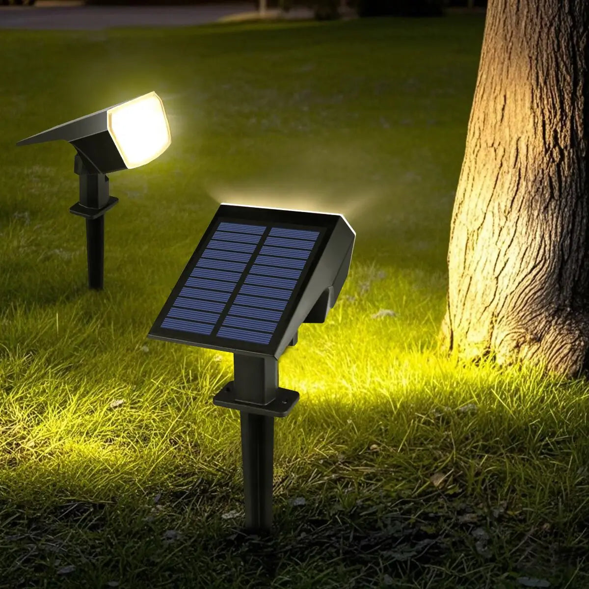 59 LED Solar Spotlights Outdoor Waterproof Floor Mounted Lawn Landscape Light Warm White