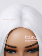 Silver White Medium Large Wave Synthetic Long Curly Hair Fashionable Elegant Pure White Imitation Wig Women's Wig