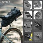Rhinowalk Upgraded Bicycle Tail Bag Bike Seat Bag 14L Waterproof Bike Bag Long Distance Travel Luggage