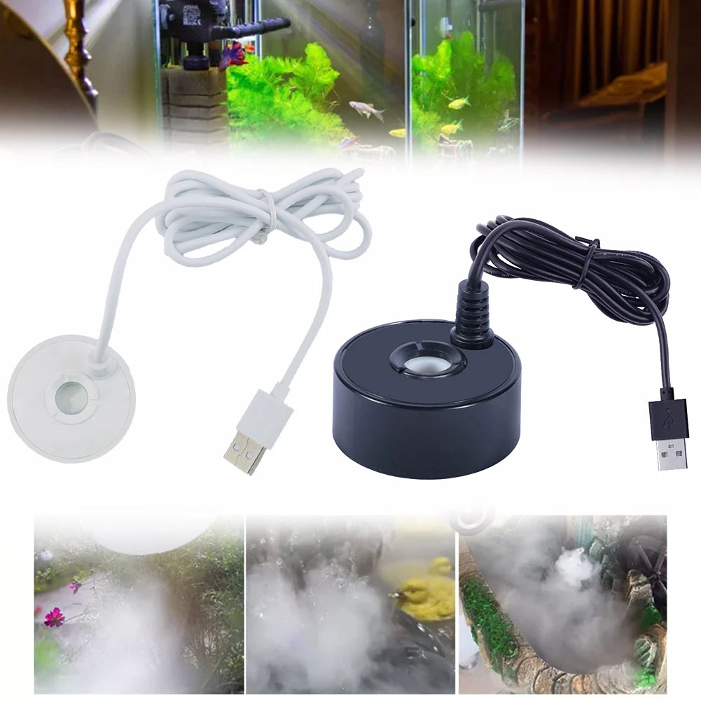 5V USB Fountain Mist Maker Small Rockery Water Fish Tank Landscaping Mist Maker Fogger For Pond Rockery Fish Sink Mist Maker