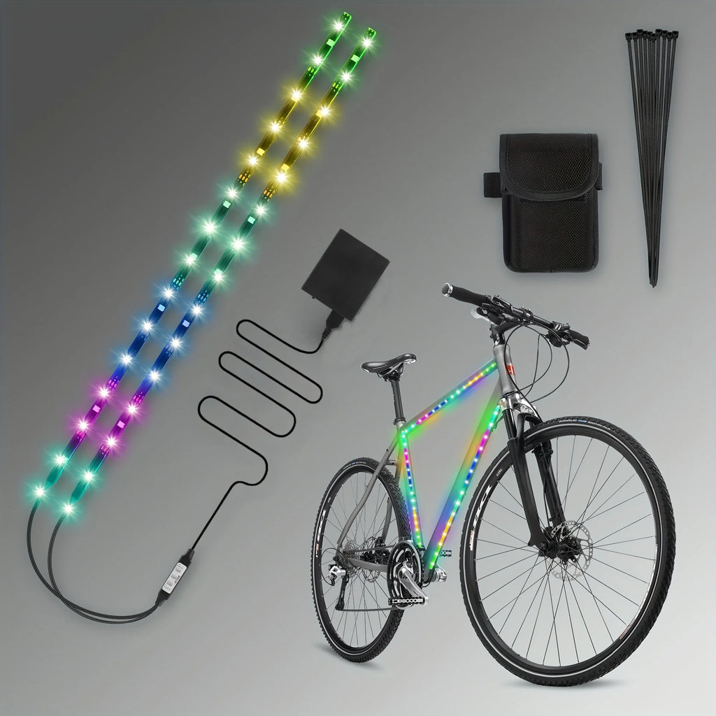 Bicycle RGB strip lights are suitable for night riding, camping riding, and outdoor cycling. Night riding is both fun and safe