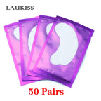 25/50/100Pairs Eye Patches Under Eyelash Pads for Building Hydrogel Paper Patches Lint Free Stickers for False Eyelashes LAUKISS