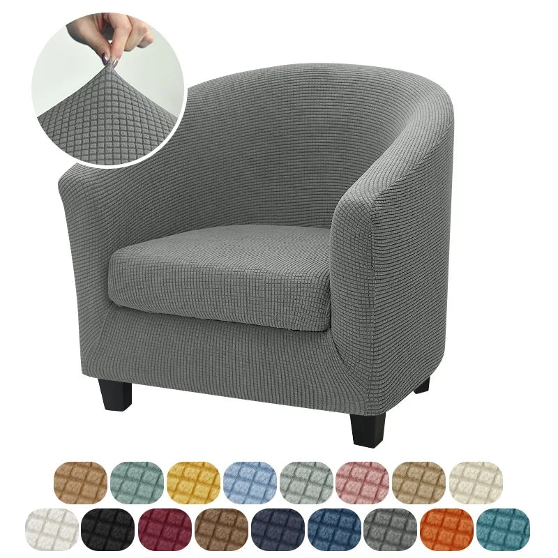 Jacquard Club Tub Chair Cover Stretch Accent Armchair Slipcover Cushion Cover Elastic Single Sofa Slipcovers for Living Room