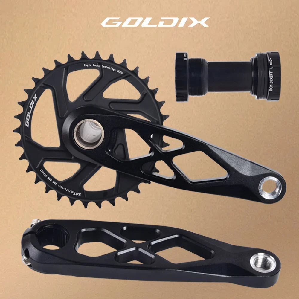 GOLDIX MTB Crankset BSA 24mm 165mm 170mm 175mm Direct Mount R-SPEC Trail Hollow Bike Crank Spindle DH AM XC for Shimano SRAM