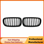 For BMW F15 F16 X5 X6 F85 F86 2014-2018 Front Bumper Kidney Racing Grille Glossy Black Car Double Slat Grill