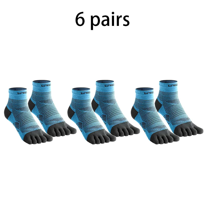 COOLMAX Five-Finger Socks High Performance Cushion Toe Socks Wicking Moisture Breathable Quick Dry Running Sport Socks