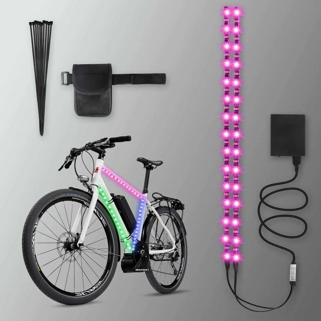 Bicycle RGB strip lights are suitable for night riding, camping riding, and outdoor cycling. Night riding is both fun and safe