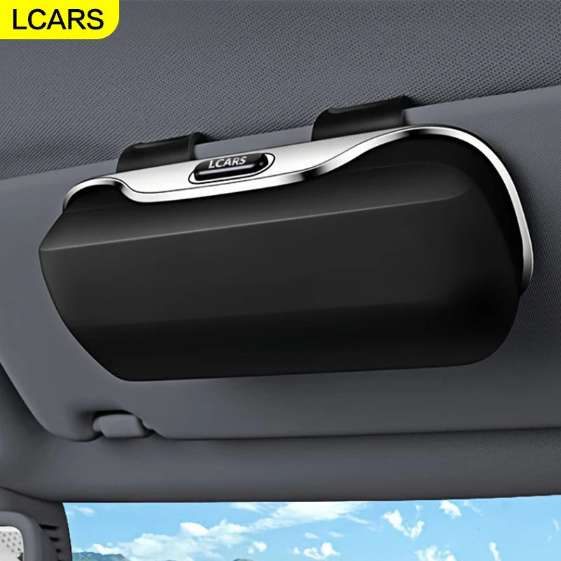Lcars Car Sun Visor Glasses Case, Universal Glasses Holder Storage Box for Driver and Passenger in Car, Glasses Holder Sun Visor Accessory