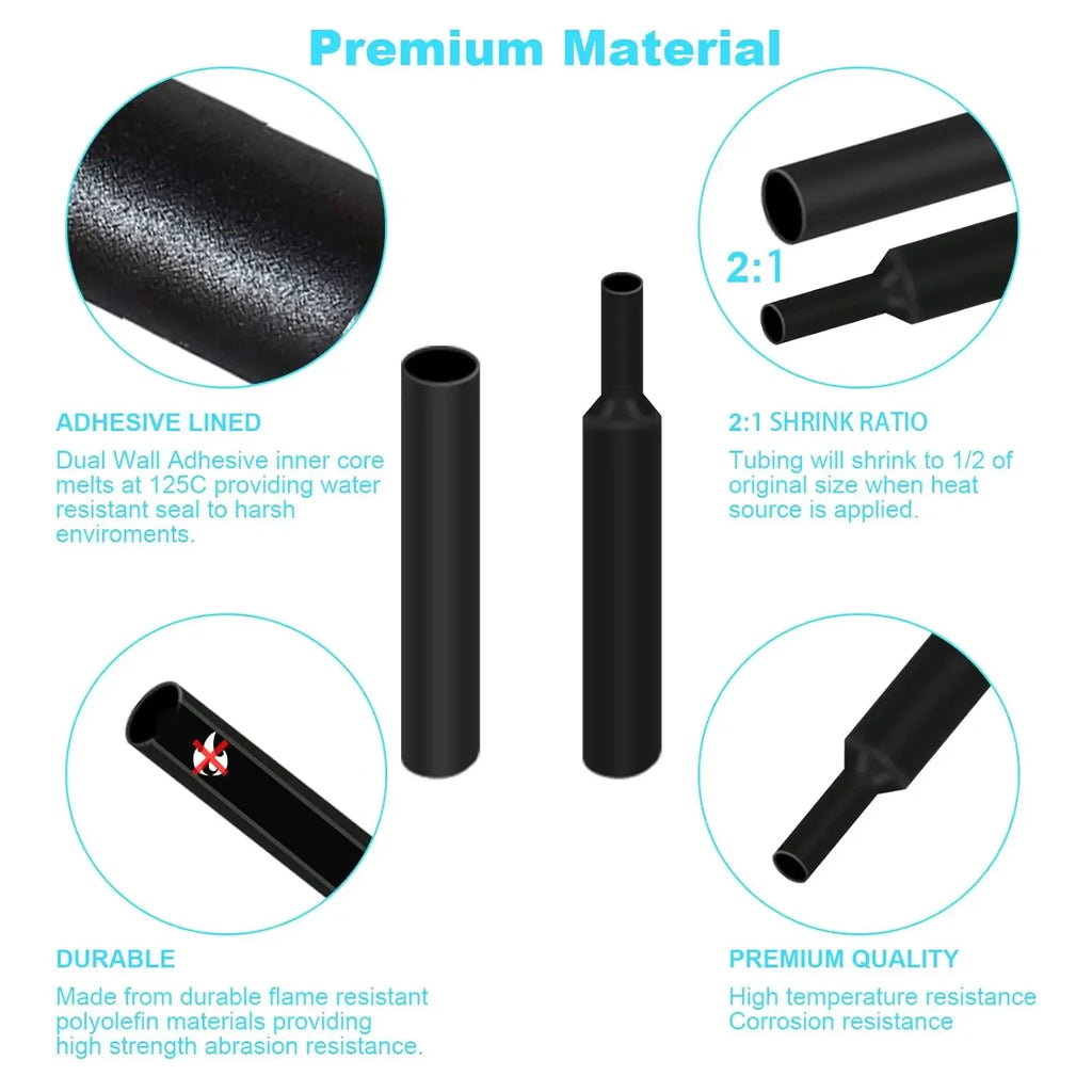 13000/127Pcs Heat Shrink Tube Sleeving Tubing Assortment Kit Electrical Connection Electrical Wire Wrap Cable Insulation Sleeved