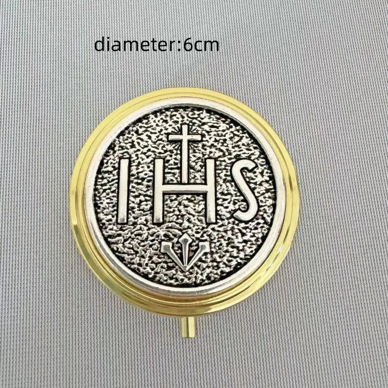 Catholic Holy Grail Box Small Pyx For Eucharist Host Zinc Alloy Carry Consecrated Hosts First Communion Holy Box