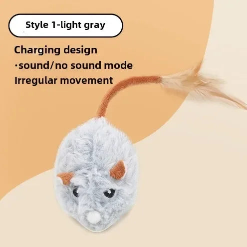 Mouse 1Pc Funny Lifelike Plush Mouse Running Rat Toy for Cats Dogs Tail Mouse Pets Kids Random Color Cat Accessories Toys Mice